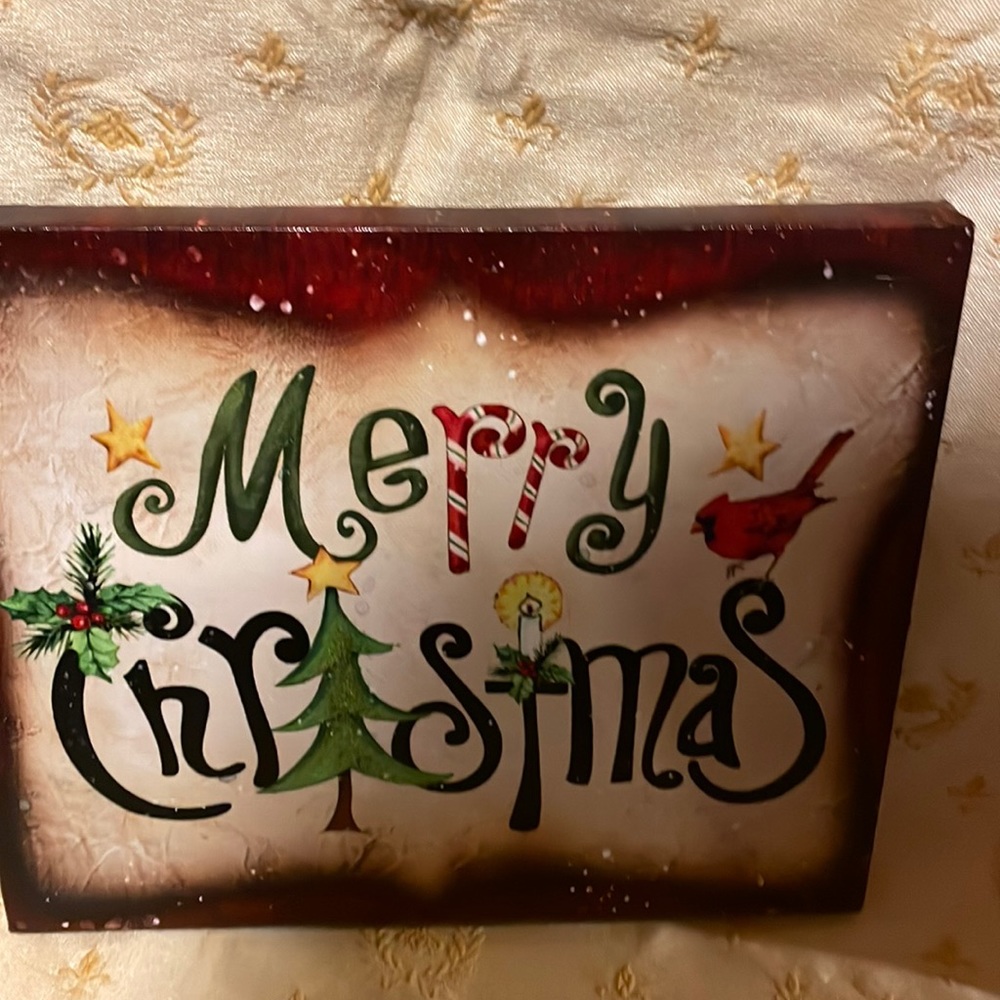 Canvas painted picture with lights